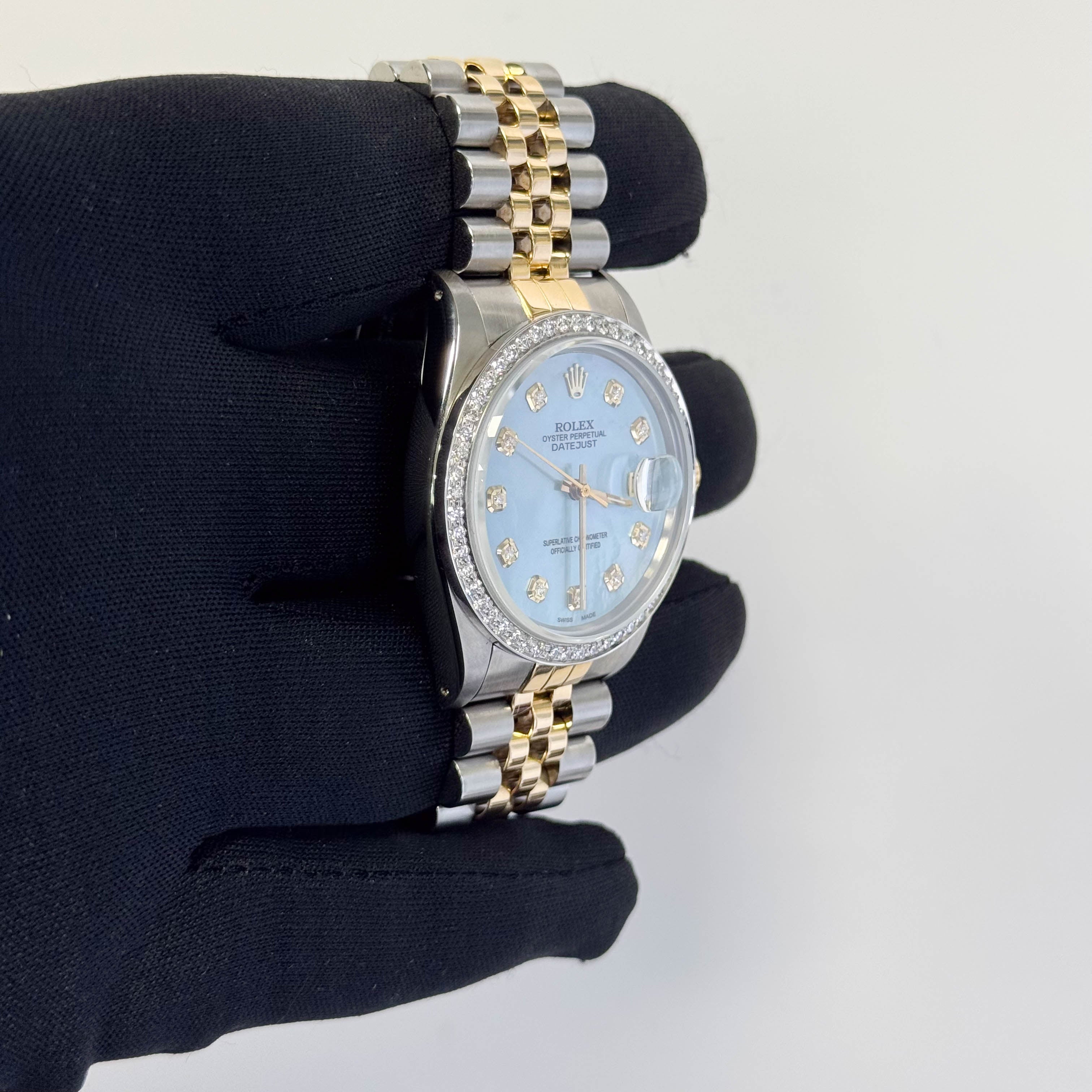 Rolex Datejust 36mm Blue MOP Dial Watch Ref# 16233 - Happy Jewelers Fine Jewelry Lifetime Warranty