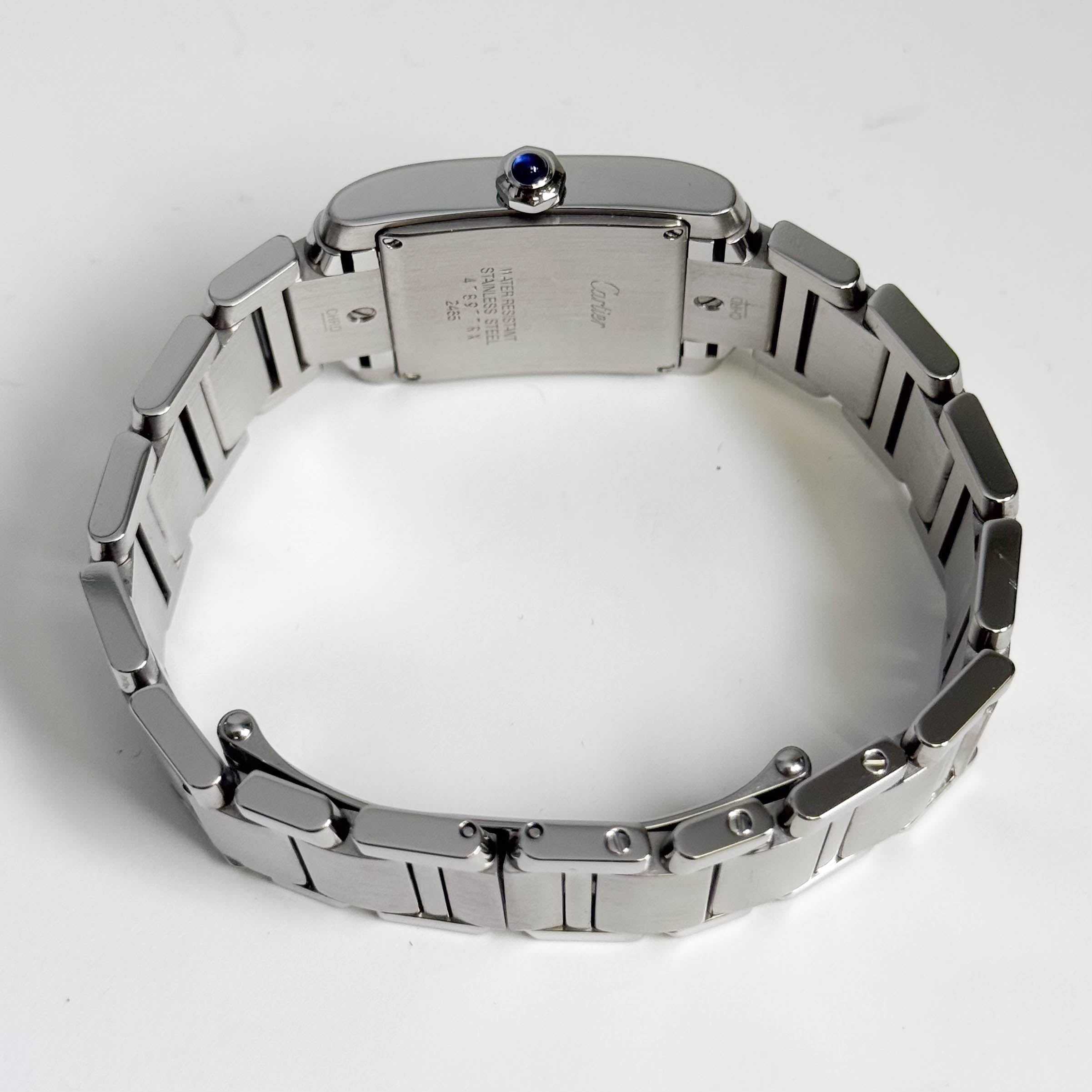 Cartier Tank Stainless Steel 25mm White/Ivory Dial Watch Ref# W51011Q3 - Happy Jewelers Fine Jewelry Lifetime Warranty