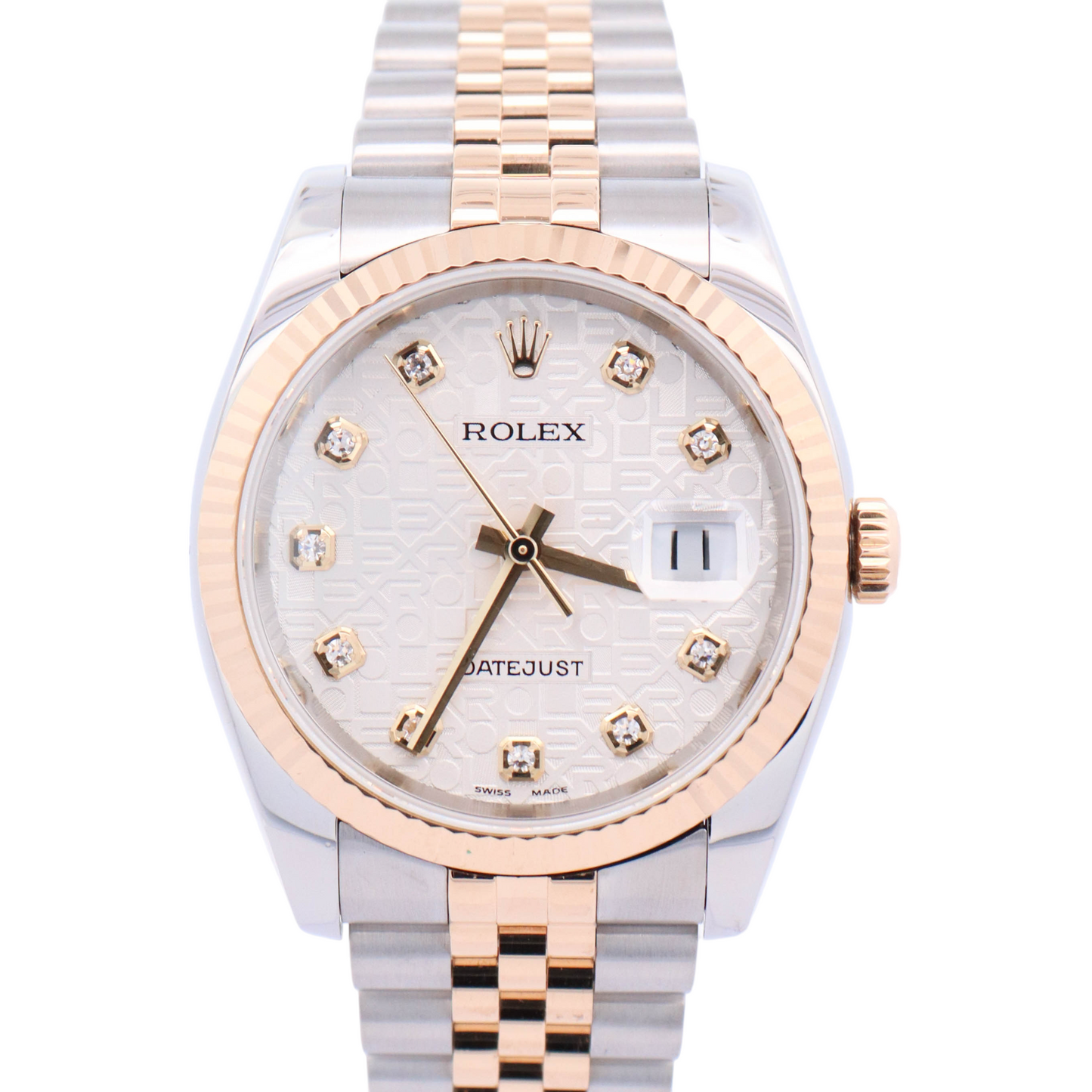 Rolex Datejust Two Tone Yellow Gold & Steel 36mm White Jubilee Diamond Dial Watch Reference#: 116233 - Happy Jewelers Fine Jewelry Lifetime Warranty