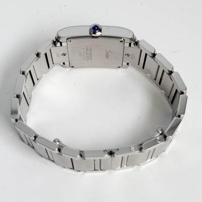 Cartier Tank Stainless Steel 25mm White/Ivory Dial Watch Ref# W51011Q3 - Happy Jewelers Fine Jewelry Lifetime Warranty