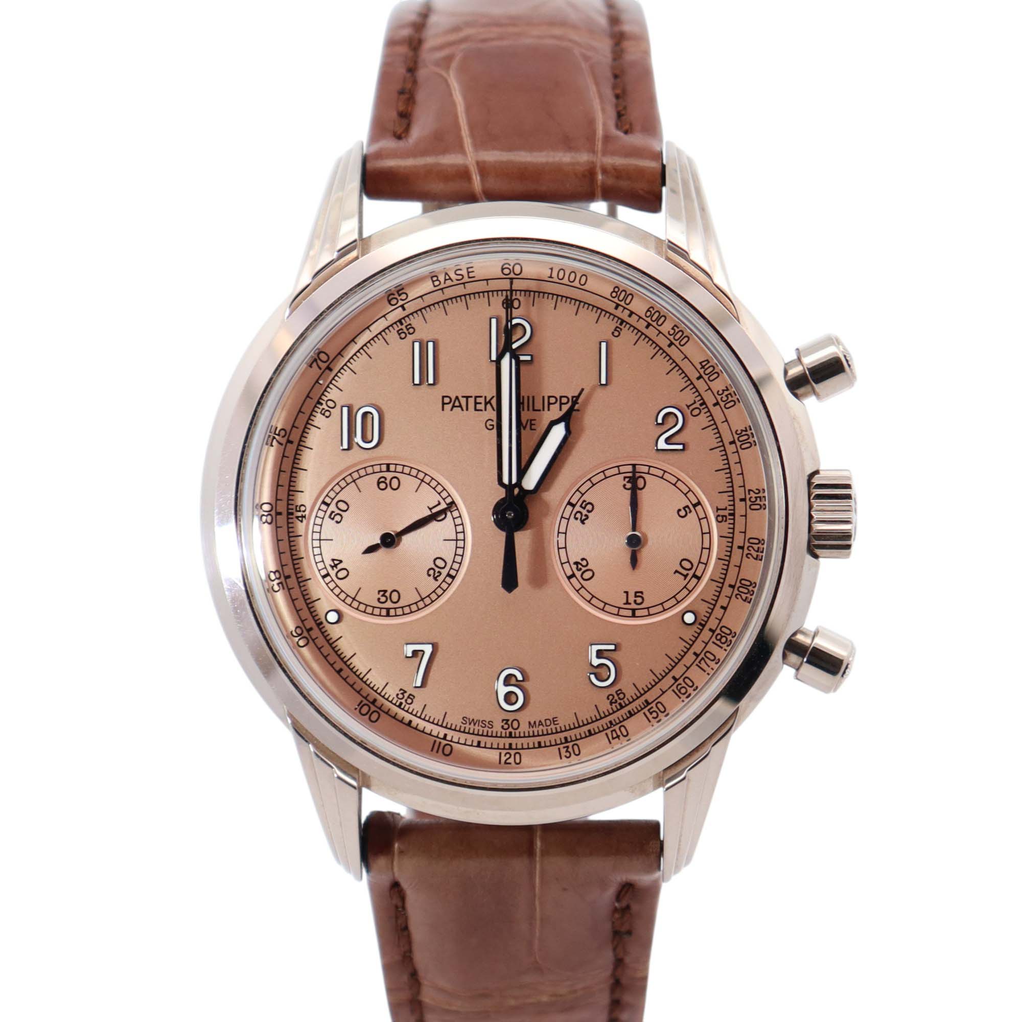 Patek Philippe Chronograph 41mm Salmon Dial Watch Ref# 5172G-010 - Happy Jewelers Fine Jewelry Lifetime Warranty