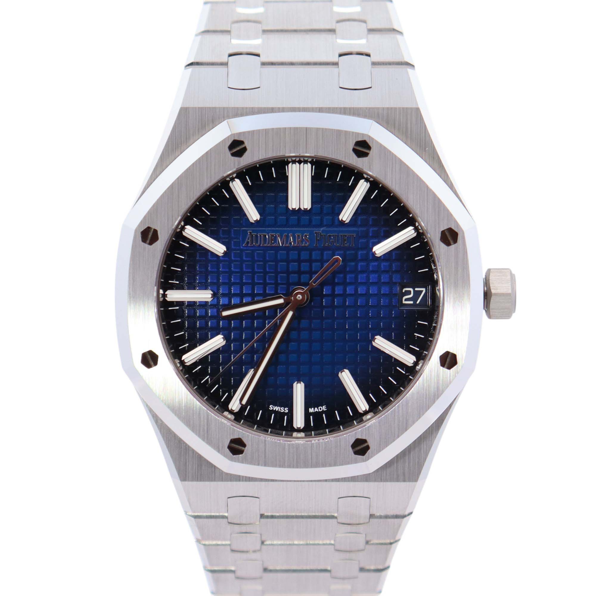 Audemars Piguet Royal Oak 41mm Blue Dial Watch Ref# 15510BC.OO.1320BC.04 - Happy Jewelers Fine Jewelry Lifetime Warranty