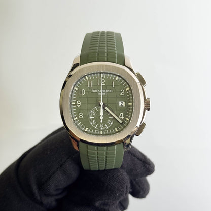 Patek Philippe Aquanaut 42mm Green Dial Watch Ref# 5968G-010