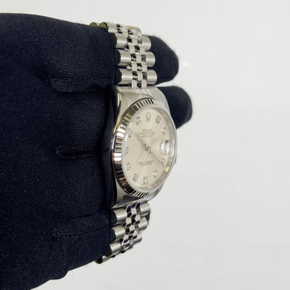 Rolex Datejust 36mm Silver Diamond Dial Watch Ref# 126234 - Happy Jewelers Fine Jewelry Lifetime Warranty