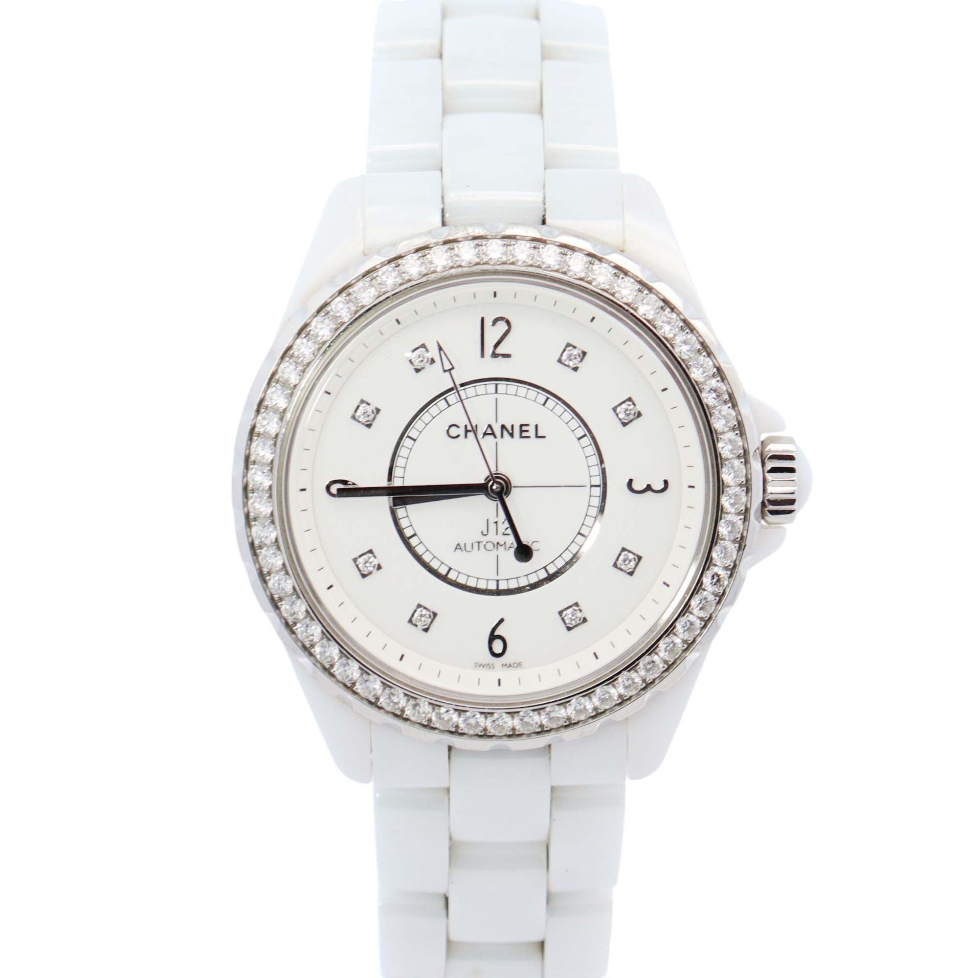 Chanel J12 33mm White Dial Watch Ref# H3110 - Happy Jewelers Fine Jewelry Lifetime Warranty
