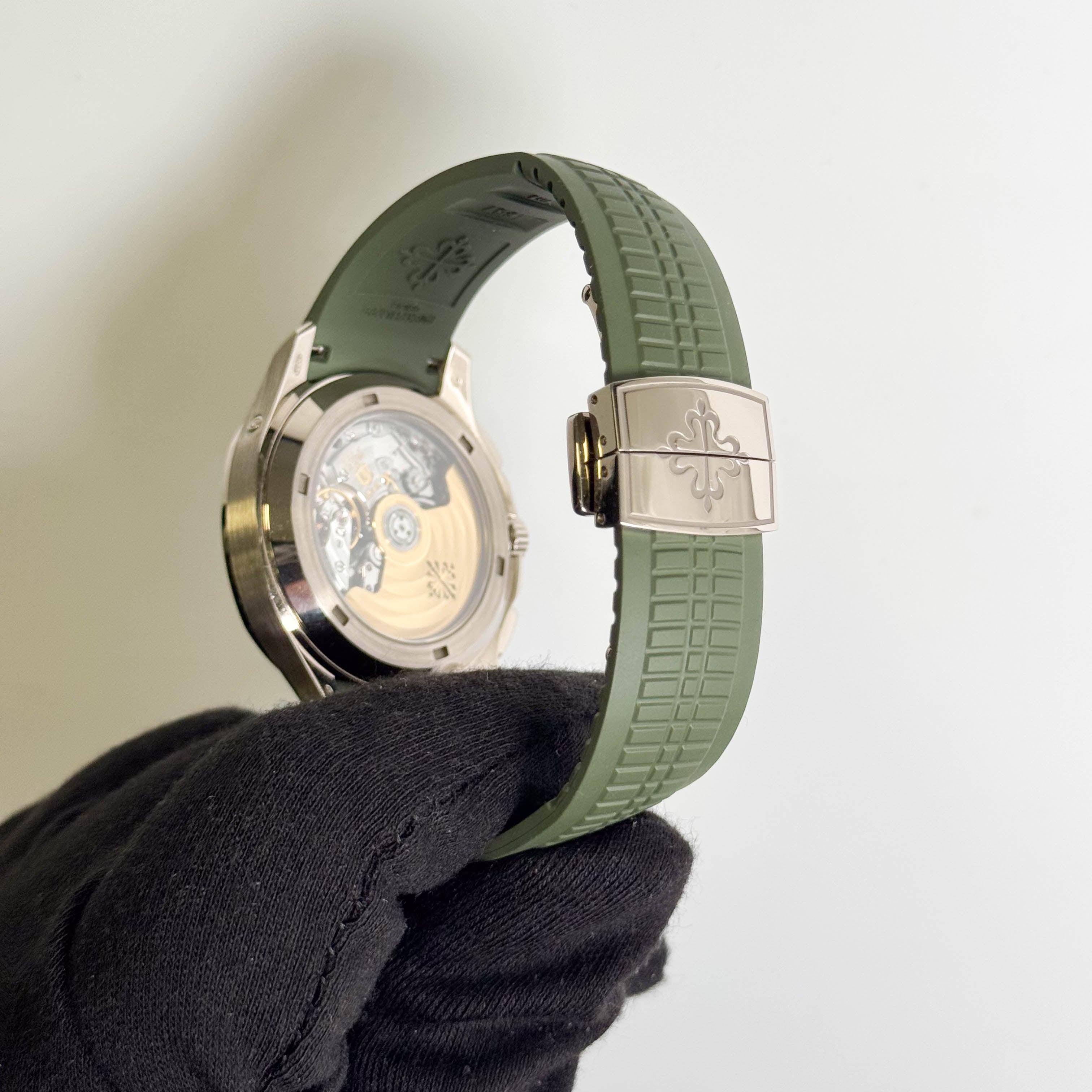 Patek Philippe Aquanaut 42mm Green Dial Watch Ref# 5968G-010