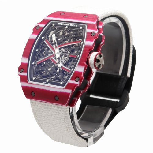 Richard Mille Mens High Jump "Mutaz Essa Barshim" Carbon TPT 38.07mm x 47.52mm Skeleton Dial Watch Reference# RM67-02 - Happy Jewelers Fine Jewelry Lifetime Warranty