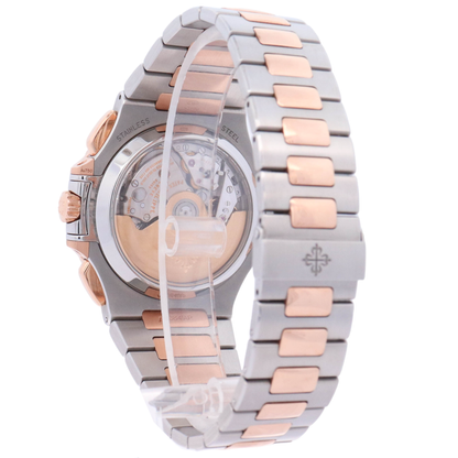 Patek Philippe Nautilus 40mm Rose Gold & Stainless Steel Blue Gradient Stick Dial Watch Reference# 5980/1AR - Happy Jewelers Fine Jewelry Lifetime Warranty