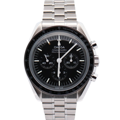 Omega Speedmaster 42mm Stainless Steel Black Chronograph Dial Watch Reference# 310.30.42.50.01.001 - Happy Jewelers Fine Jewelry Lifetime Warranty
