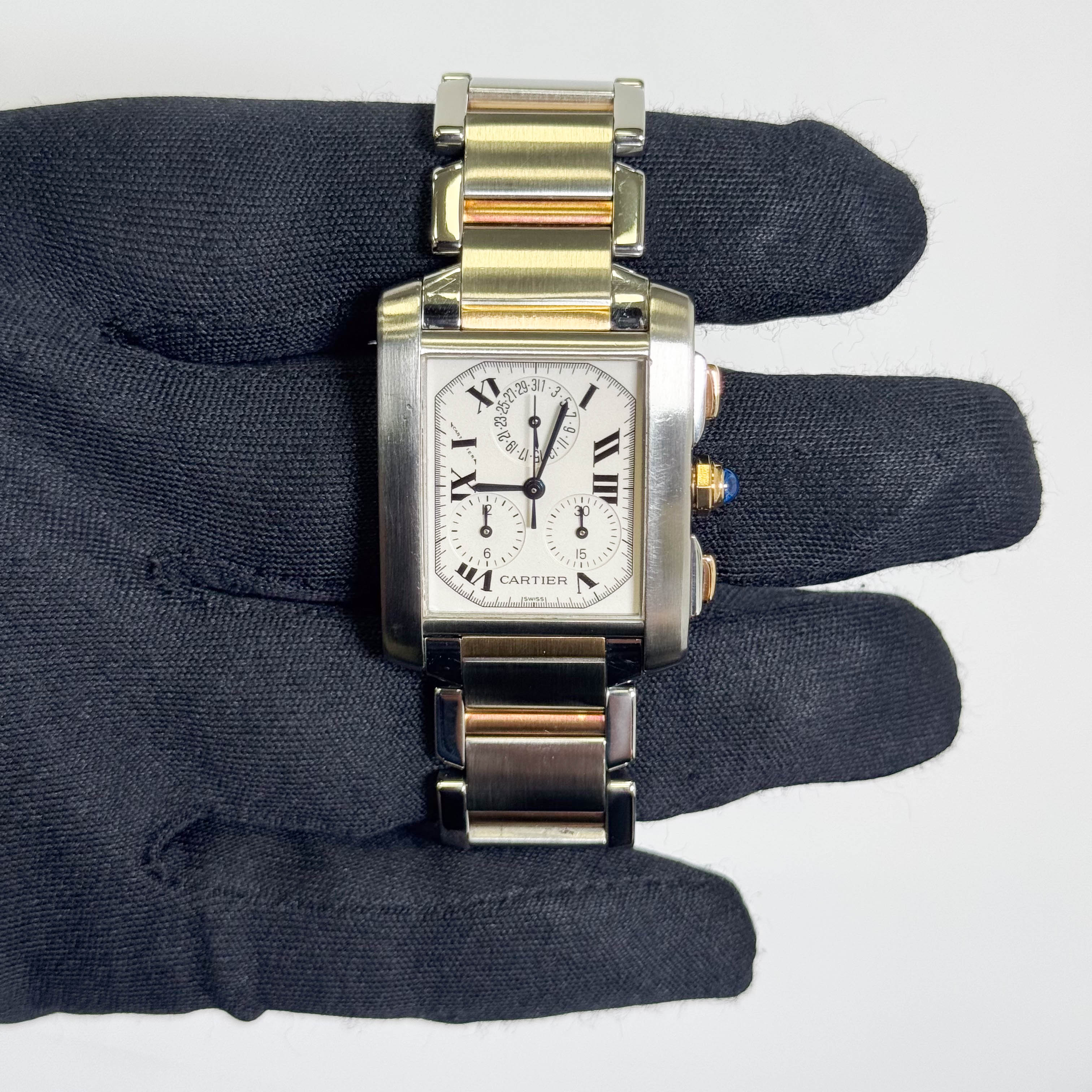 Cartier Tank Francaise 36 mm White Dial Watch Ref# W51004Q4 - Happy Jewelers Fine Jewelry Lifetime Warranty