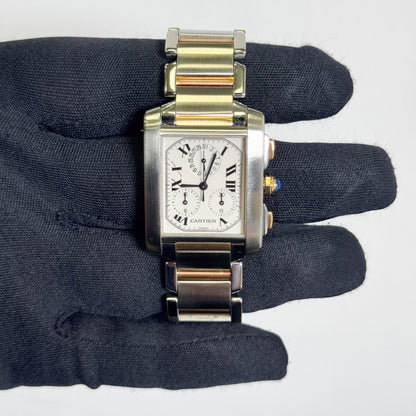 Cartier Tank Francaise 36 mm White Dial Watch Ref# W51004Q4 - Happy Jewelers Fine Jewelry Lifetime Warranty