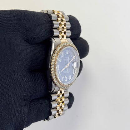 Rolex Datejust Stainless Steel 36mm Custom Arabic Diamond Dial Watch Reference# 1601 - Happy Jewelers Fine Jewelry Lifetime Warranty