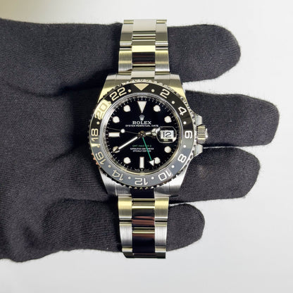 Rolex GMT-Master II 40mm Black Dial Watch Ref# 126710GRNR