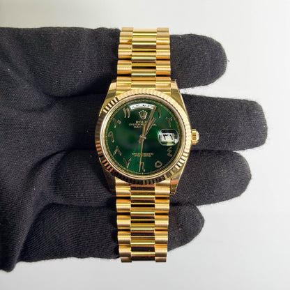 Rolex Day-Date 36mm Green Dial Watch Ref# 128238
