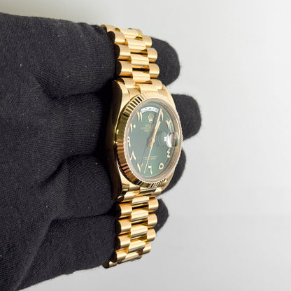 Rolex Day-Date 36mm Green Dial Watch Ref# 128238