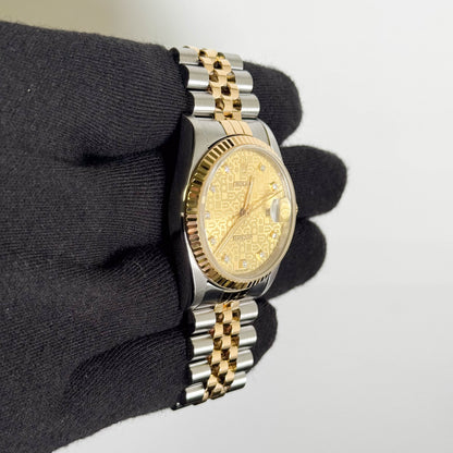 Rolex Datejust 36mm Champagne Dial Watch Ref# 16233