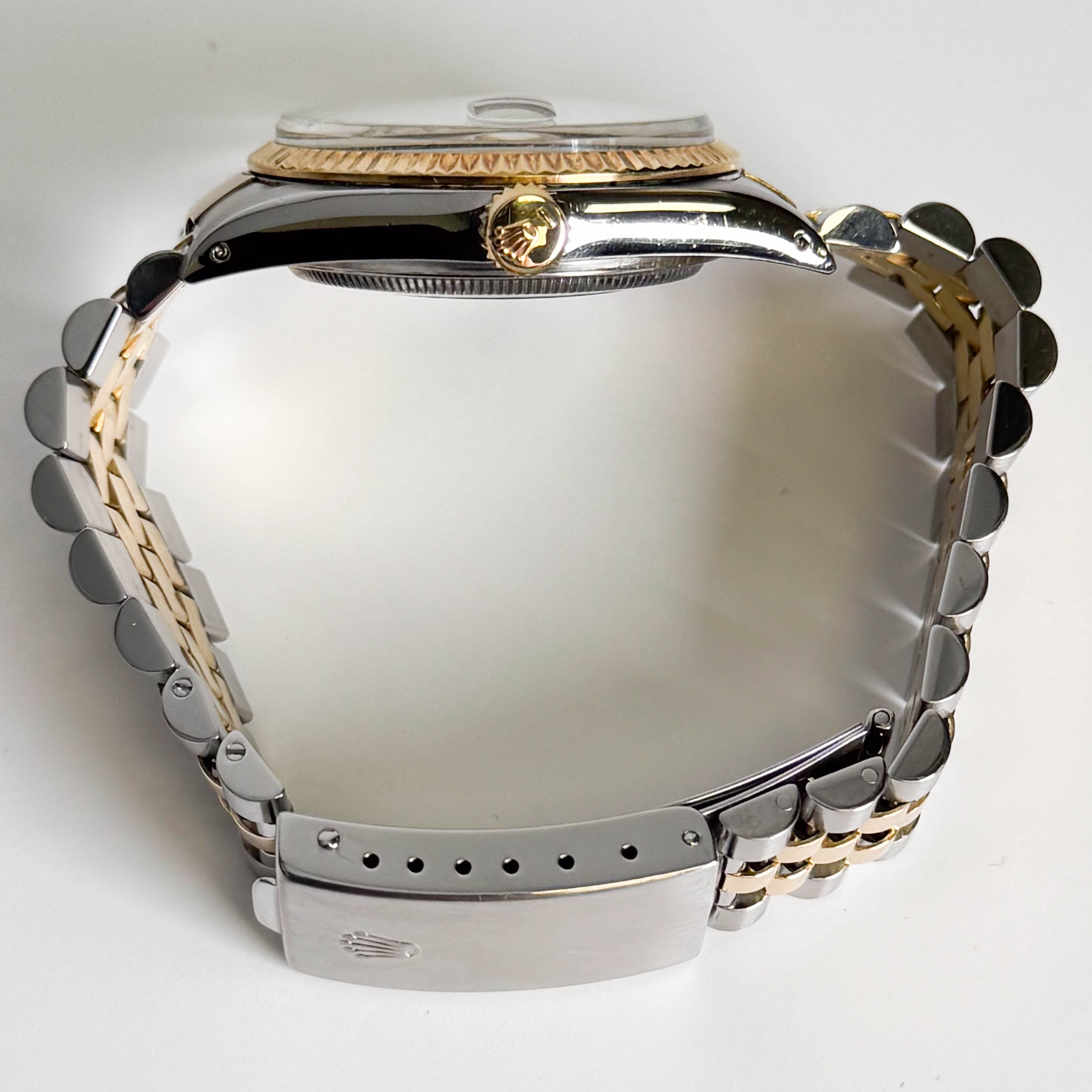Rolex Datejust 36mm Champagne Linen Dial Watch Ref# 16013 - Happy Jewelers Fine Jewelry Lifetime Warranty