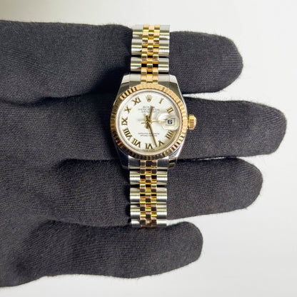 Rolex Datejust 26mm White Dial Watch Ref# 179173
