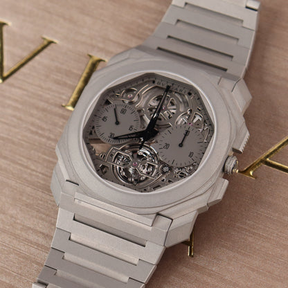 Bvlgari Octo 43mm Openwork Dial Watch Ref# 103295 - Happy Jewelers Fine Jewelry Lifetime Warranty