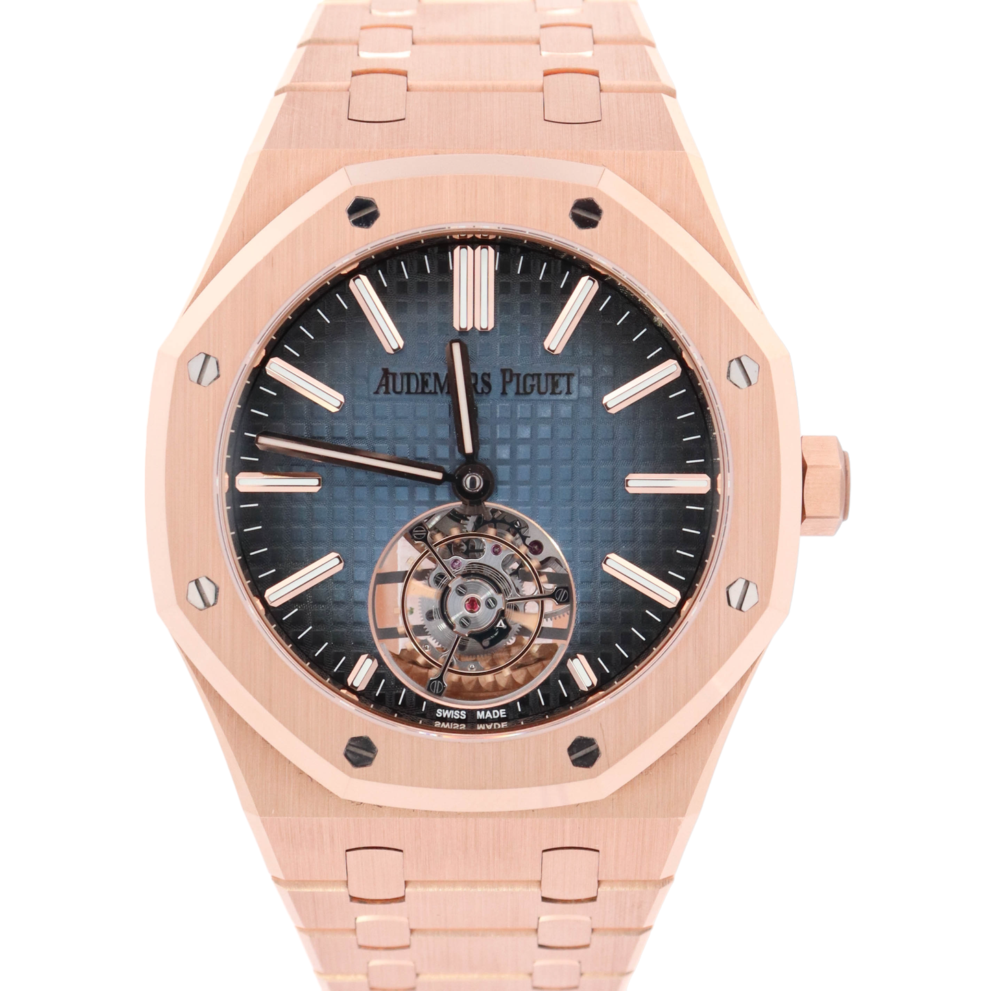 Audemars Piguet Royal Oak Selfwinding Tourbillon "50th Anniversary" 41mm Rose Gold Smoked Blue Tourbillon Dial Watch Reference# 26730OR.OO.1320OR.01 - Happy Jewelers Fine Jewelry Lifetime Warranty