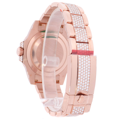 Rolex GMT Master II 40mm Rose Gold Factory Pave Diamond Dial Watch Reference# 126755SARU - Happy Jewelers Fine Jewelry Lifetime Warranty