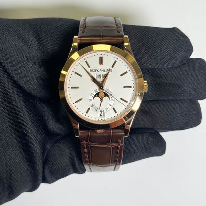 Patek Philippe Complications Annual Calendar 38.5mm White Dial Watch Ref# 5396R-011 - Happy Jewelers Fine Jewelry Lifetime Warranty