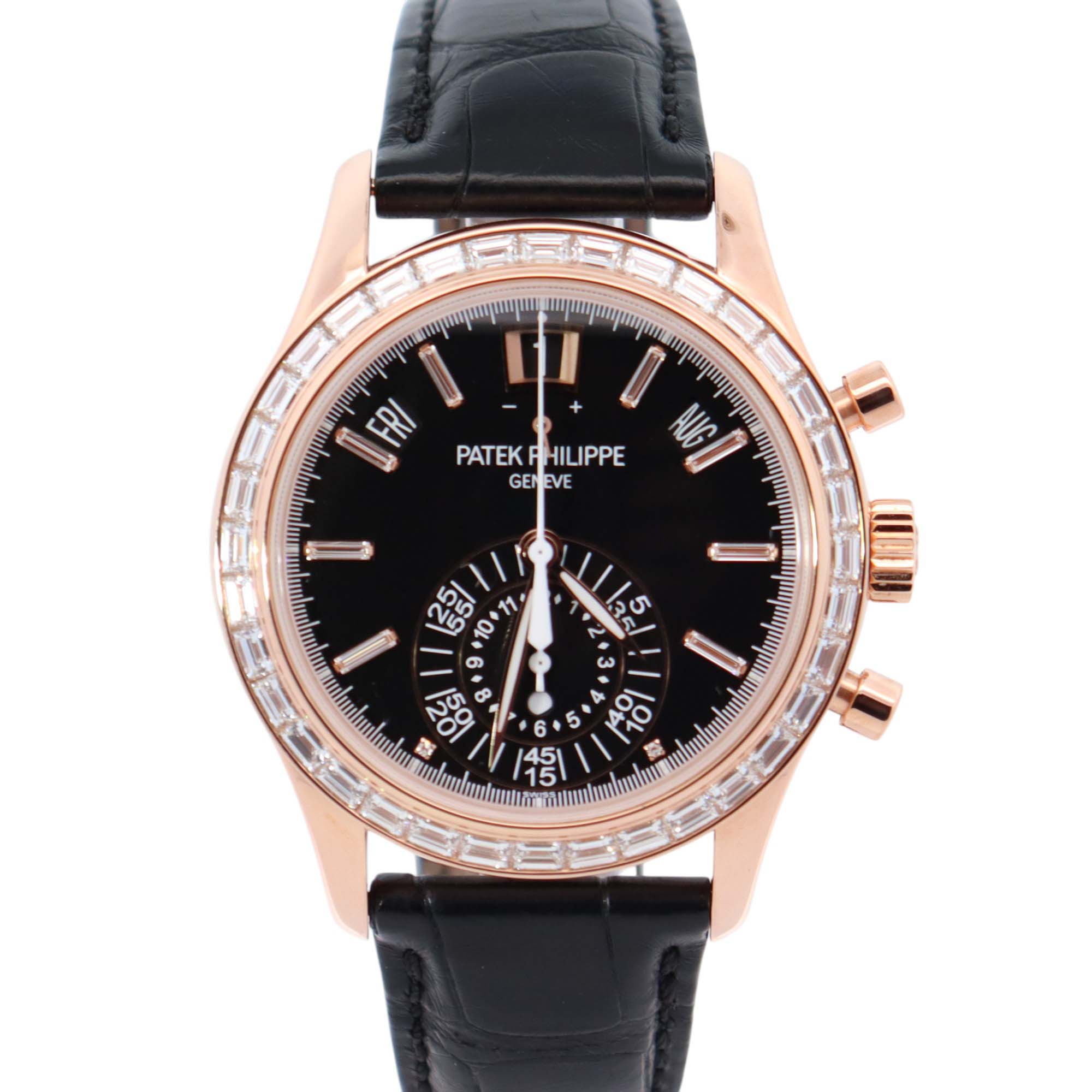 Patek Philippe Annual Calendar 40.5mm Black Dial Watch Ref# 5961R-010 - Happy Jewelers Fine Jewelry Lifetime Warranty