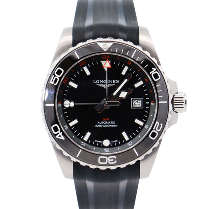 Longines Hydroconquest GMT 43mm Black Dial Watch Ref# L3.890.4.56.9 - Happy Jewelers Fine Jewelry Lifetime Warranty