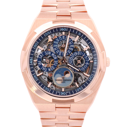 Vacheron Constantin Overseas Ultra Thin Perpetual Calendar 41.5mm Rose Gold Skeleton Dial Watch Reference# 4300V/120R-B547 - Happy Jewelers Fine Jewelry Lifetime Warranty