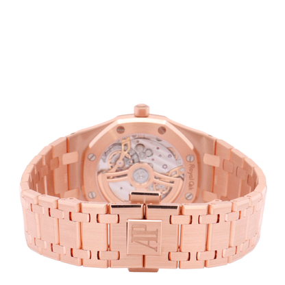 Audemars Piguet Royal Oak "Jumbo" 39mm Rose Gold Smoke Grey Petite Tapisserie Dial Watch Reference# 16202OR.OO.1240OR.02 - Happy Jewelers Fine Jewelry Lifetime Warranty