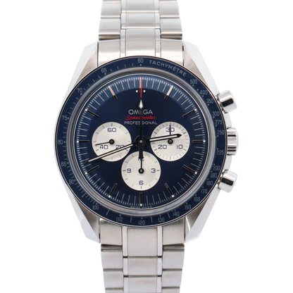 Omega Speedmaster "Tokyo 2020 Olympics" 42mm Stainless Steel Blue Chronograph Dial Watch Reference# 522.30.42.30.03.001 - Happy Jewelers Fine Jewelry Lifetime Warranty