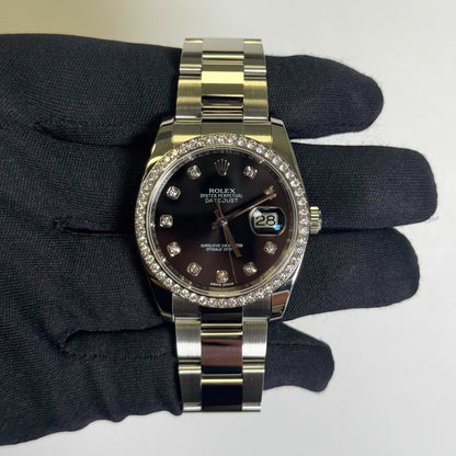Rolex Datejust 36mm Black Dial Watch Ref# 116244 - Happy Jewelers Fine Jewelry Lifetime Warranty