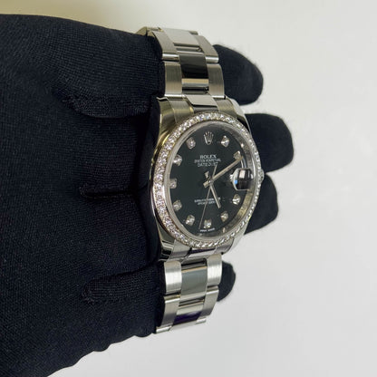Rolex Datejust 36mm Black Dial Watch Ref# 116244 - Happy Jewelers Fine Jewelry Lifetime Warranty