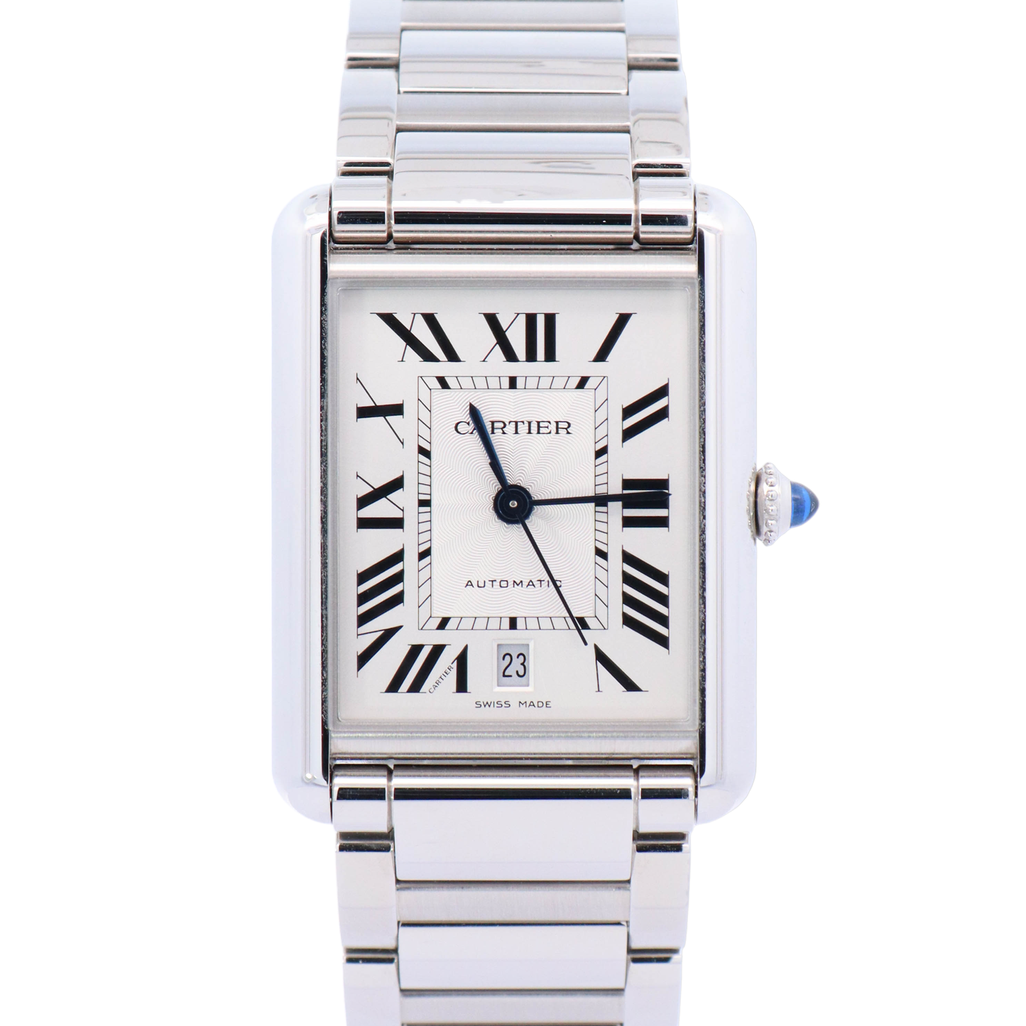 Cartier Tank Must 41mm X 31mm Stainless Steel White Roman Dial Watch Reference# WTSA0053 - Happy Jewelers Fine Jewelry Lifetime Warranty