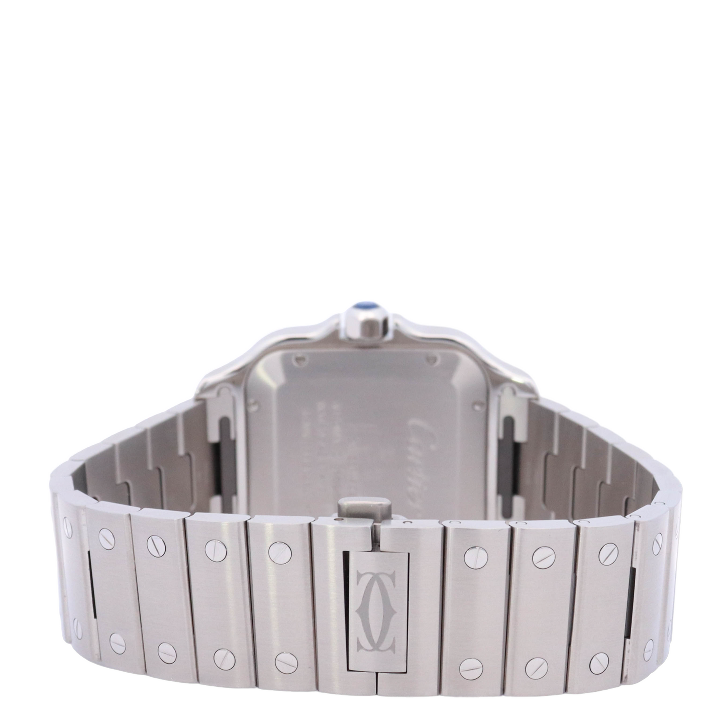 Cartier Santos 40mm Stainless Steel Green Roman Dial Watch Reference# WSSA0062 - Happy Jewelers Fine Jewelry Lifetime Warranty