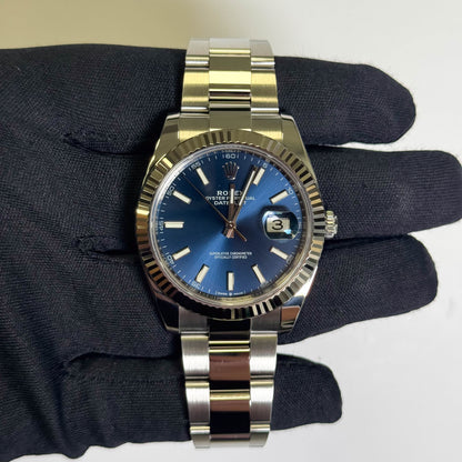 Rolex Datejust 41mm Blue Dial Watch Ref# 126334