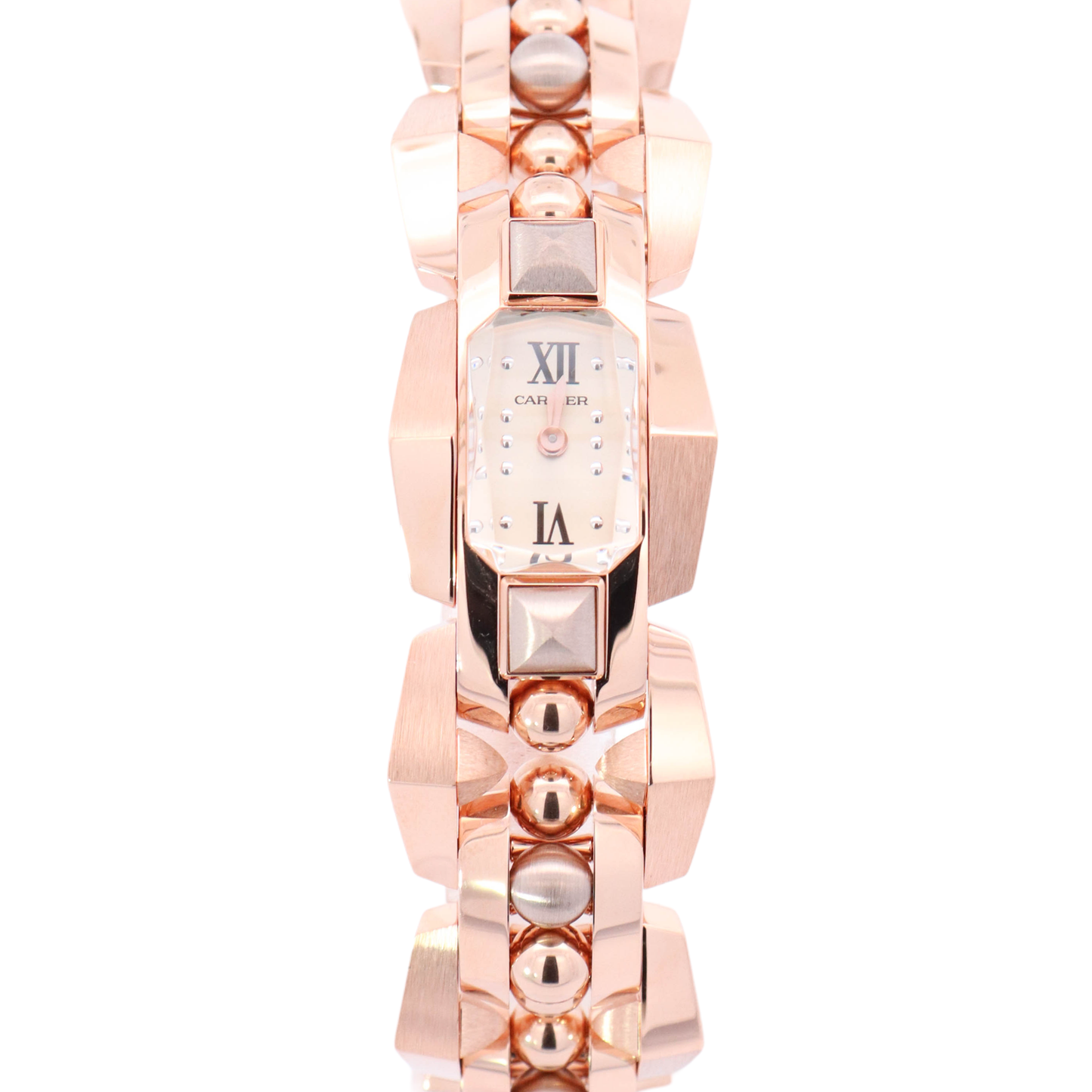 Cartier Clash Unlimited Rose & Purple Gold 18.4 mm x 32.8 mm White Roman Dial Watch Reference# WGMB0003 - Happy Jewelers Fine Jewelry Lifetime Warranty
