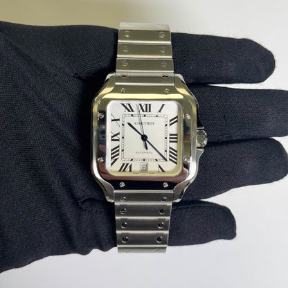 Cartier Santos 40mm White Dial Watch Ref# WSSA0018 - Happy Jewelers Fine Jewelry Lifetime Warranty