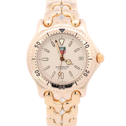 TAG Heuer Professional 37mm Gold Plated Stainless Steel Ivory Stick Dial Watch Reference# S94.006 - Happy Jewelers Fine Jewelry Lifetime Warranty