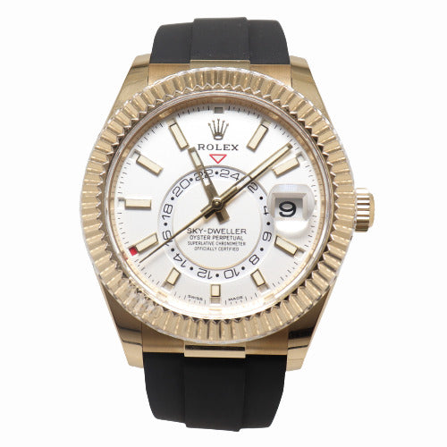 Rolex Skydweller Yellow Gold 42mm White Stick Dial Watch Reference#: 326238