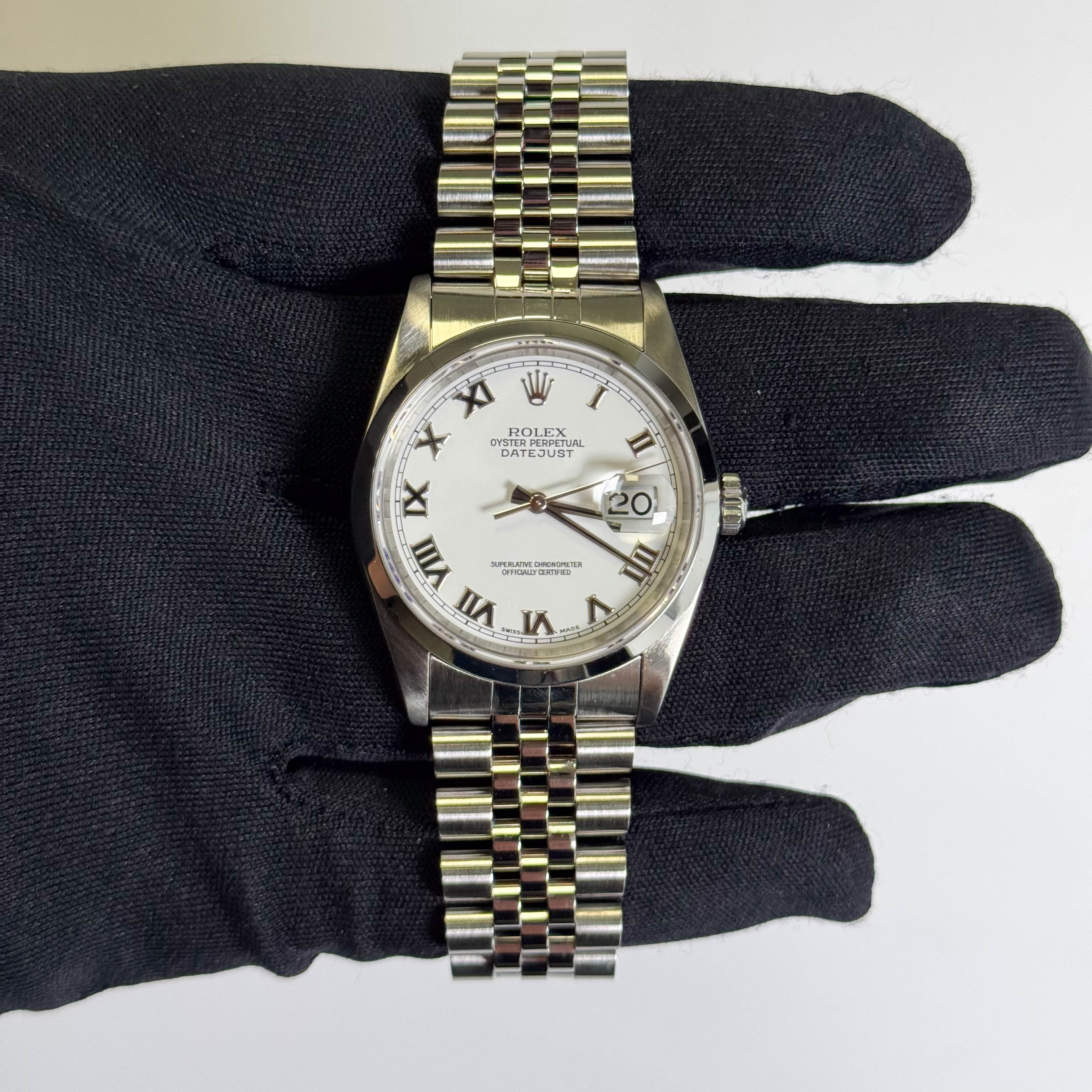 Rolex Datejust 36mm White Dial Watch Ref# 16200