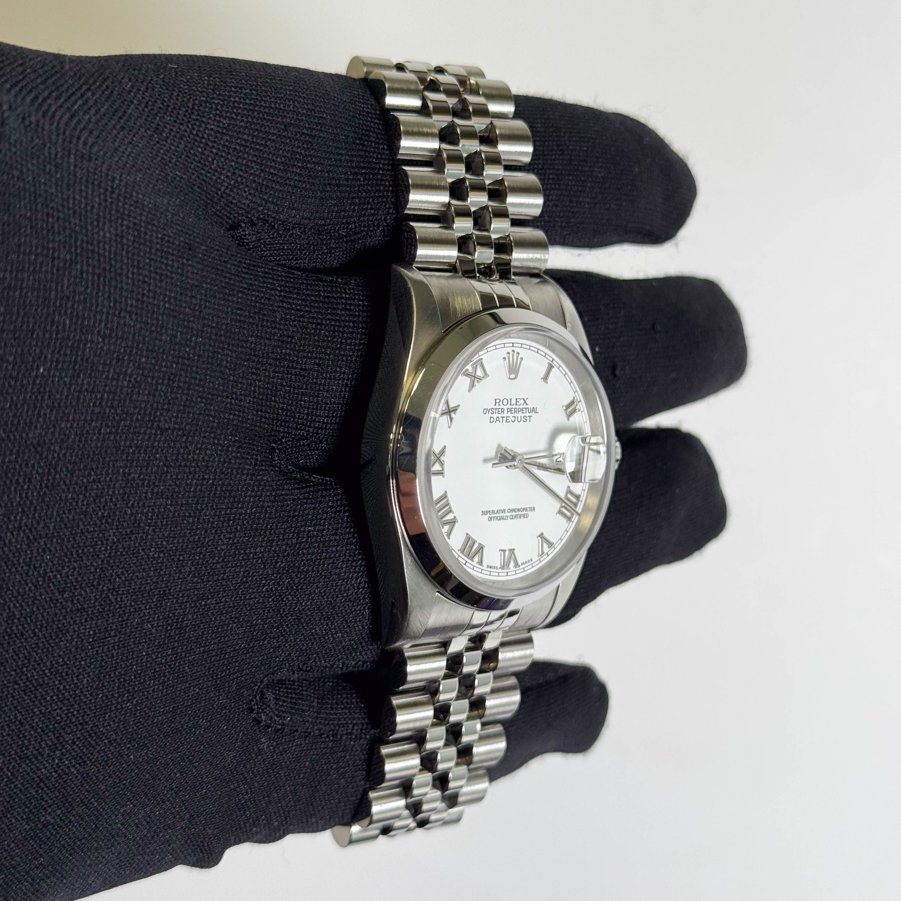 Rolex Datejust 36mm White Dial Watch Ref# 16200