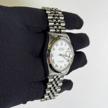 Rolex Datejust 36mm White Dial Watch Ref# 16200 - Happy Jewelers Fine Jewelry Lifetime Warranty