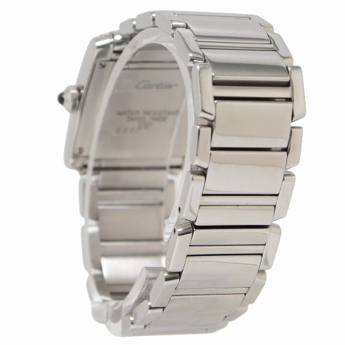 Cartier Ladies Tank Francaise Stainless Steel 25mm x 20mm White Roman Dial Watch Reference# W51003Q3 - Happy Jewelers Fine Jewelry Lifetime Warranty