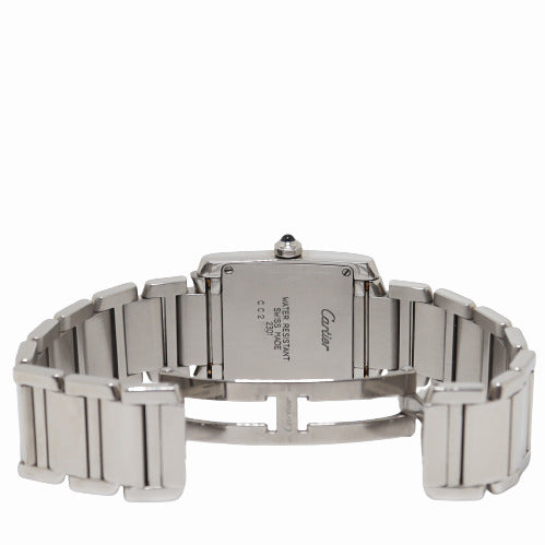 Cartier Ladies Tank Francaise Stainless Steel 25mm x 20mm White Roman Dial Watch Reference# W51003Q3 - Happy Jewelers Fine Jewelry Lifetime Warranty