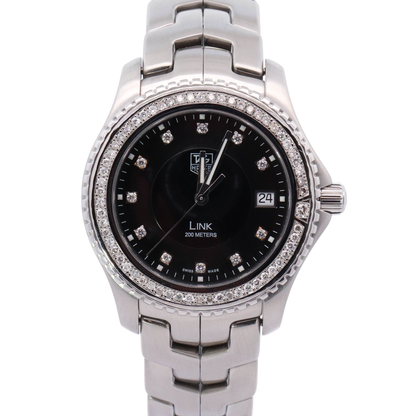 TAG Heuer Link 39mm Stainless Steel Diamond Dial Watch Reference# WJ1117.BA0570 - Happy Jewelers Fine Jewelry Lifetime Warranty