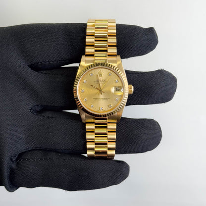 Rolex Datejust 31mm Champagne Dial Watch Ref# 68278