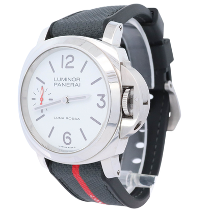Panerai Luminor Luna Rossa 44mm Stainless Steel White Arabic & Stick Dial Watch Reference# PAM01342 - Happy Jewelers Fine Jewelry Lifetime Warranty
