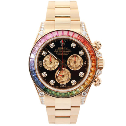 Rolex Daytona 40mm Black Dial Watch Ref# 116598RBOW - Happy Jewelers Fine Jewelry Lifetime Warranty