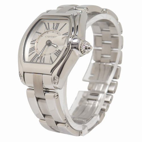 Cartier Roadster Stainless Steel 36mm Silver Roman Dial Watch Reference# W62016V3 - Happy Jewelers Fine Jewelry Lifetime Warranty